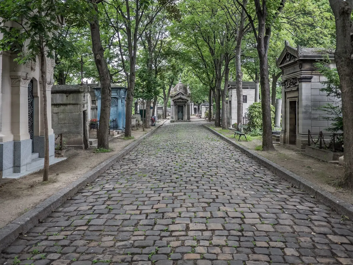 An avenue in Montmartre Cemetery