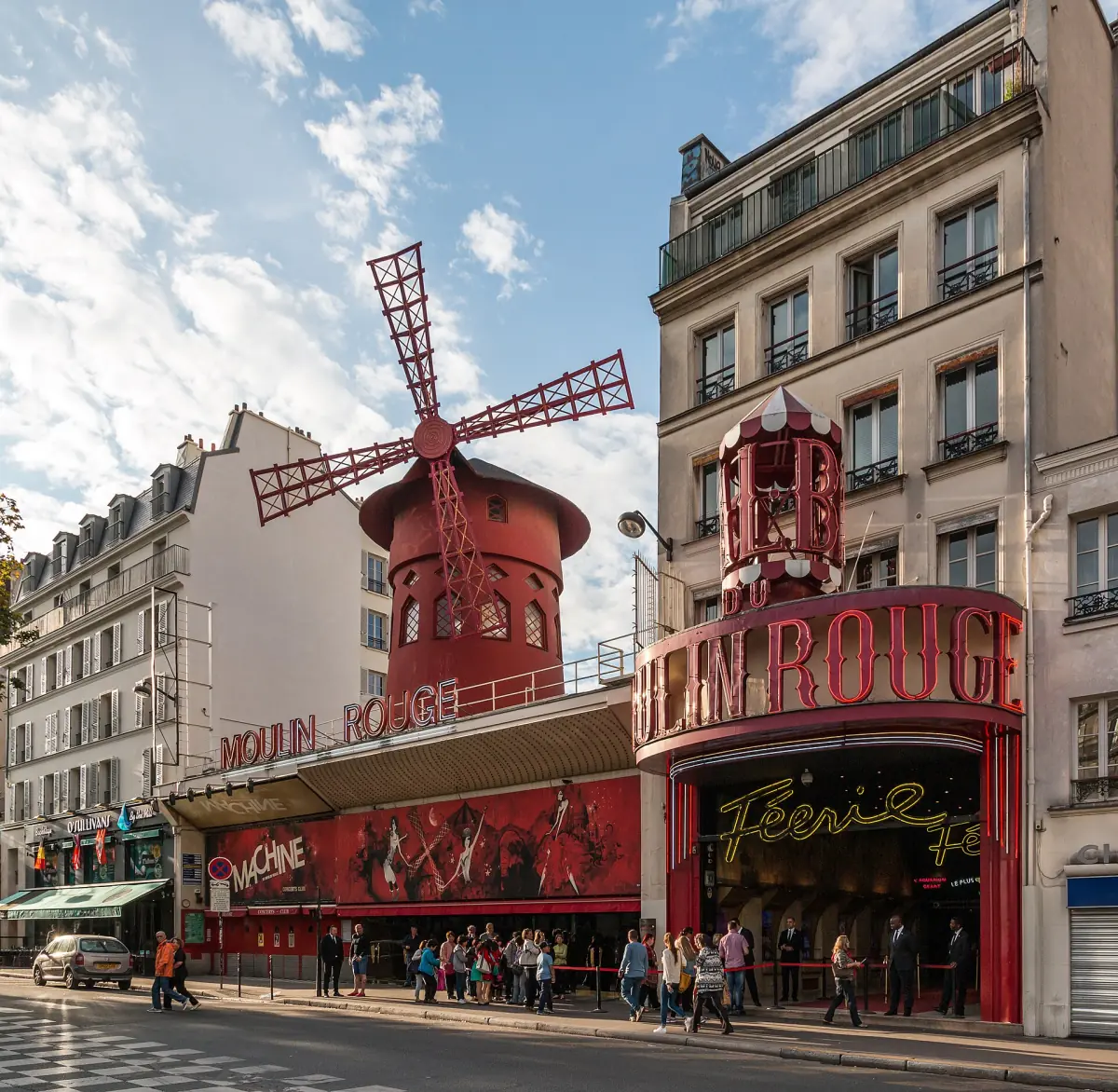 The red windmill of the Moulin Rouge