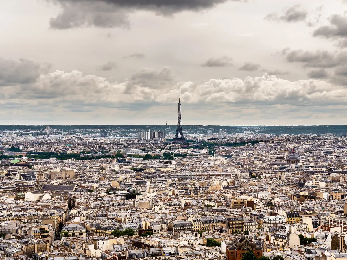Paris with the Eiffel Tower seen from Montmartre