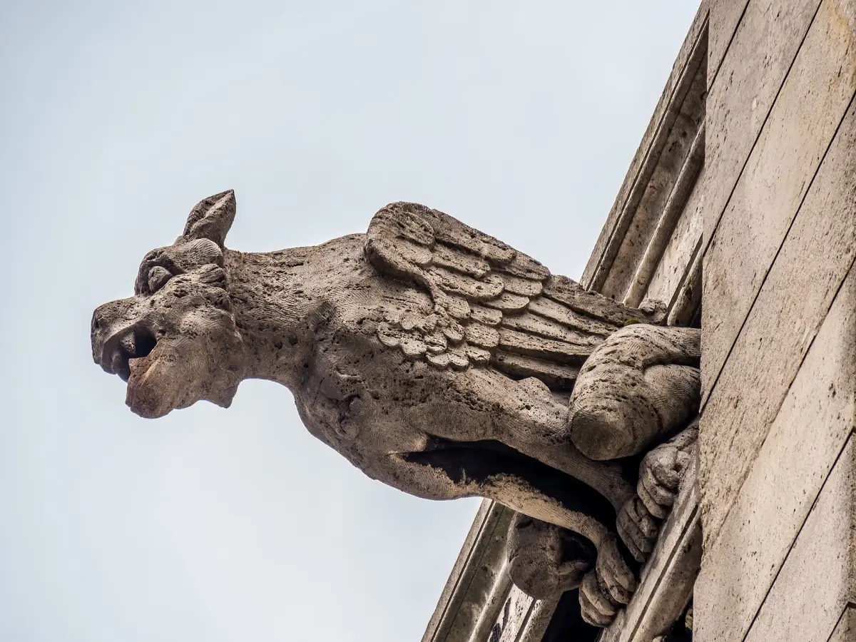 A gargoyle on the basilica walls